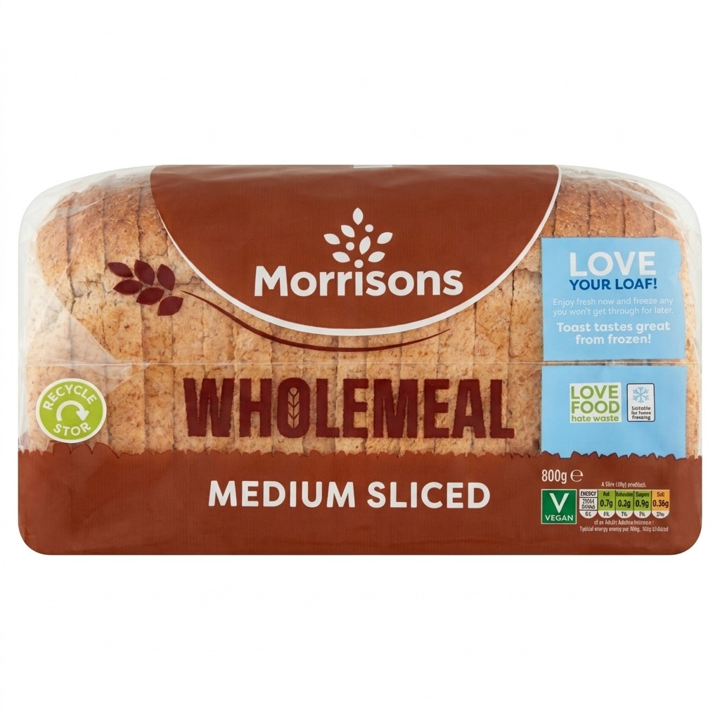 Morrisons Wholemeal Medium Sliced 800g