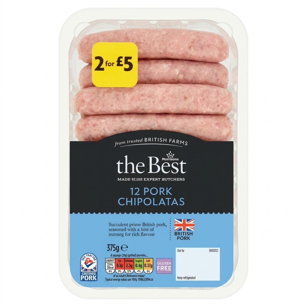 Morrisons the Best 12 Pork Chipolatas 375g