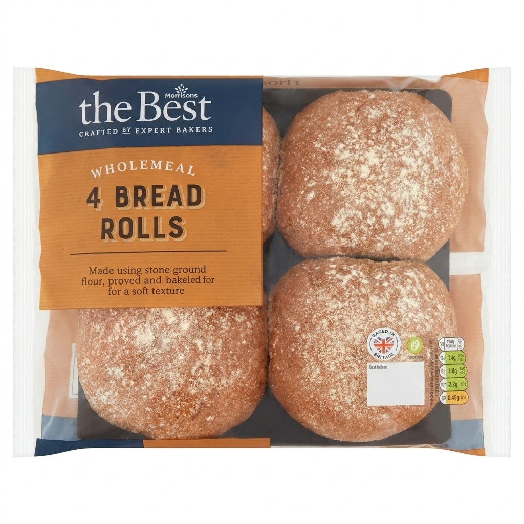 Morrisons The Best Wholemeal Bread Rolls 4pcs