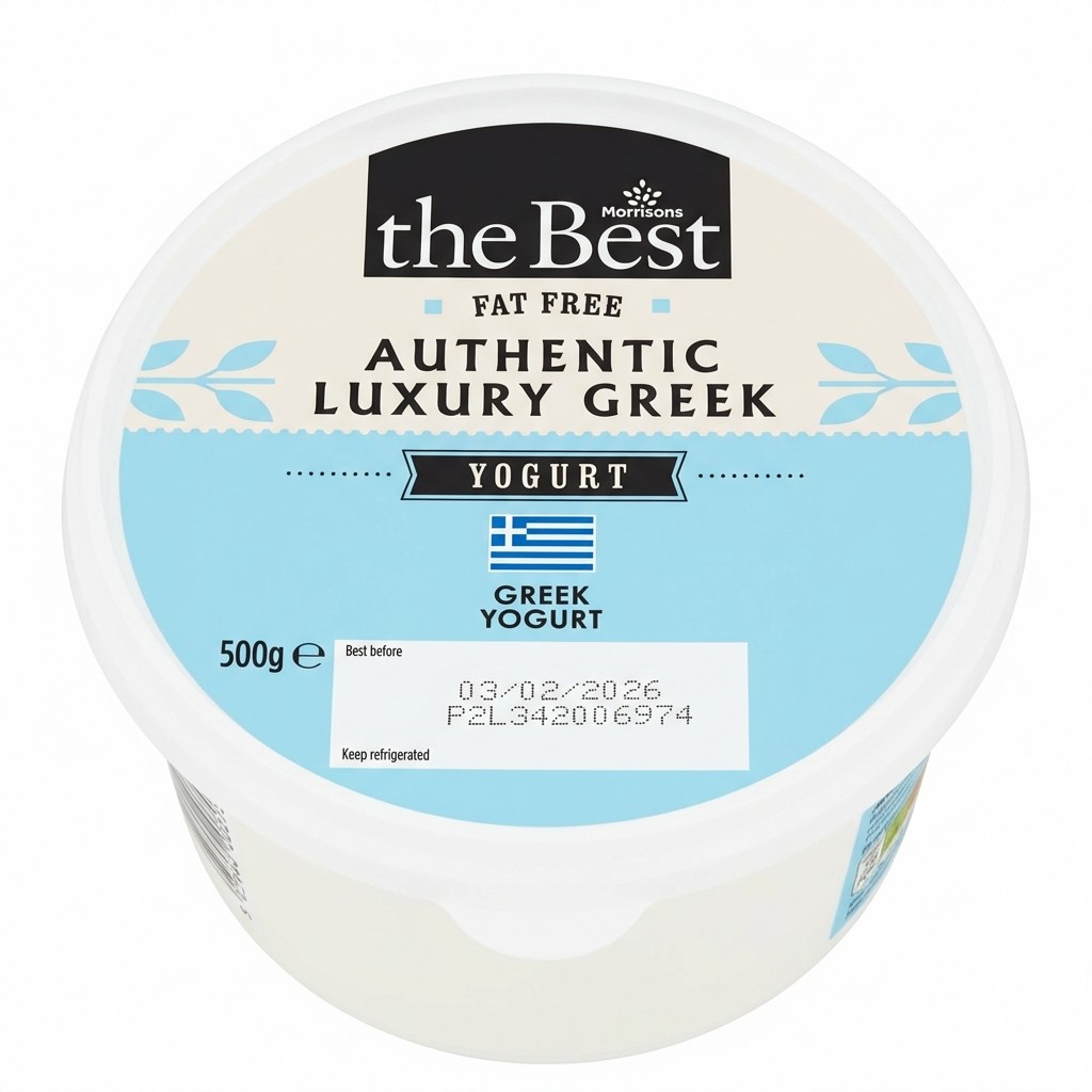 Morrisons The Best Fat Free Authentic Luxury Greek Yogurt 500g