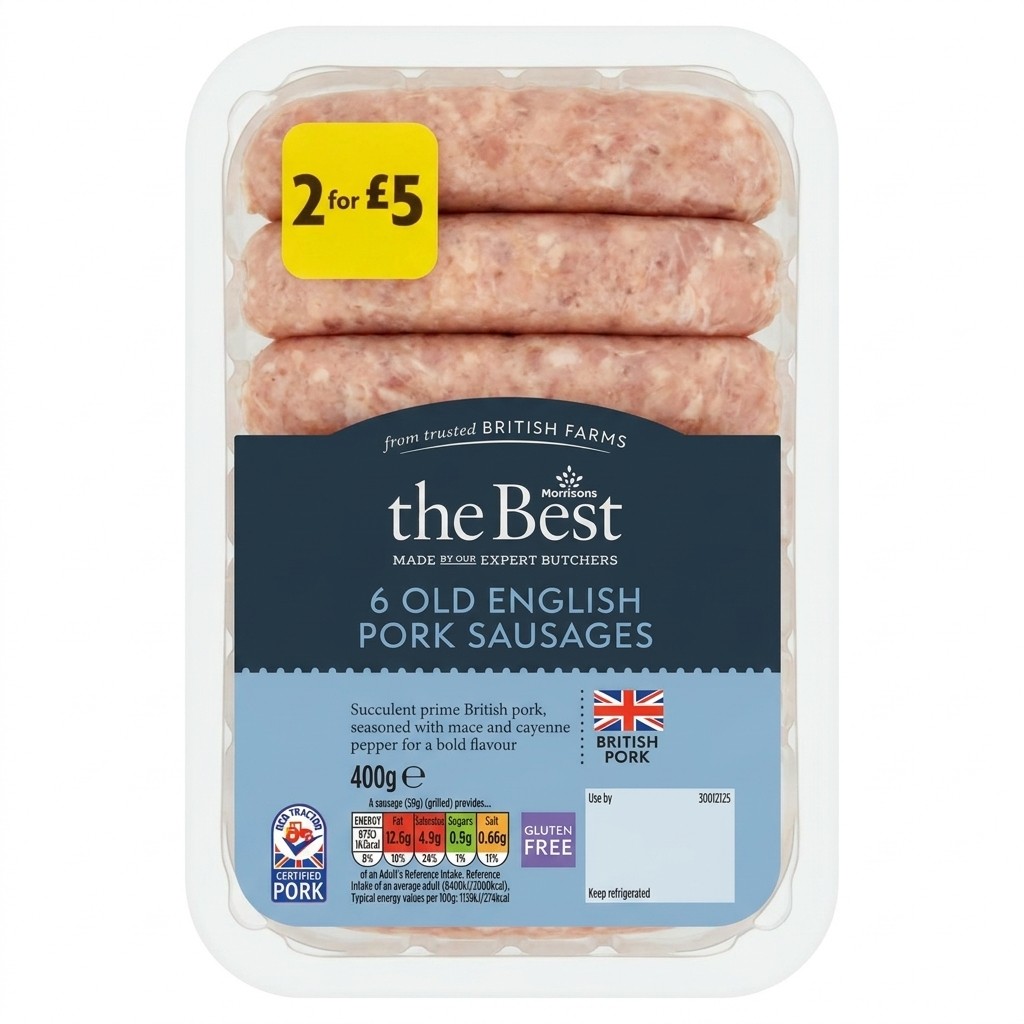 Morrisons the Best 6 Old English Pork Sausages 400g