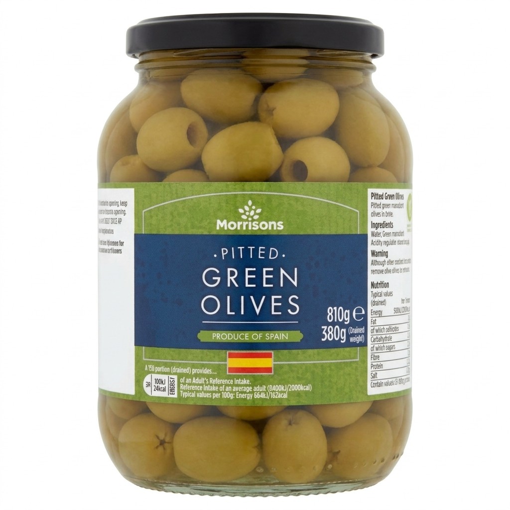 Morrisons Pitted Green Olives 810g