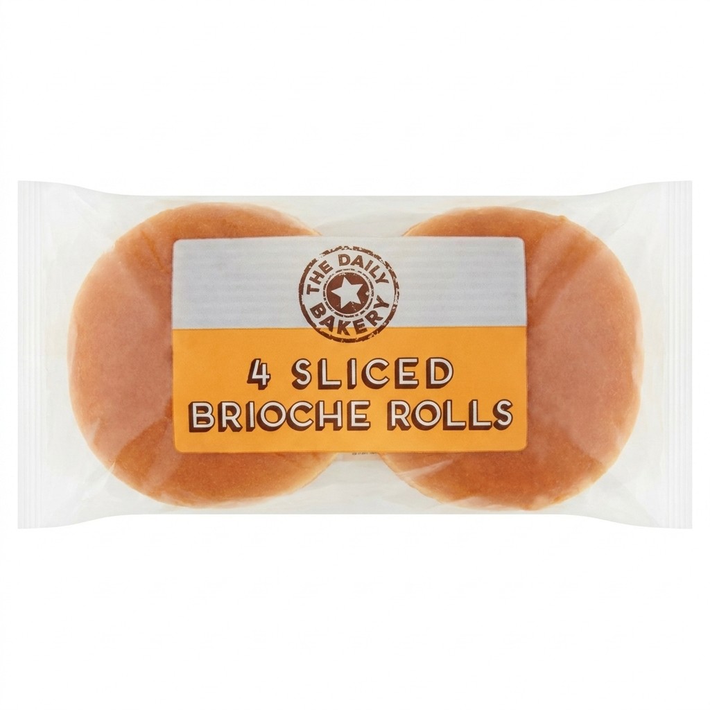 The Daily Bakery 4 Sliced Brioche Rolls