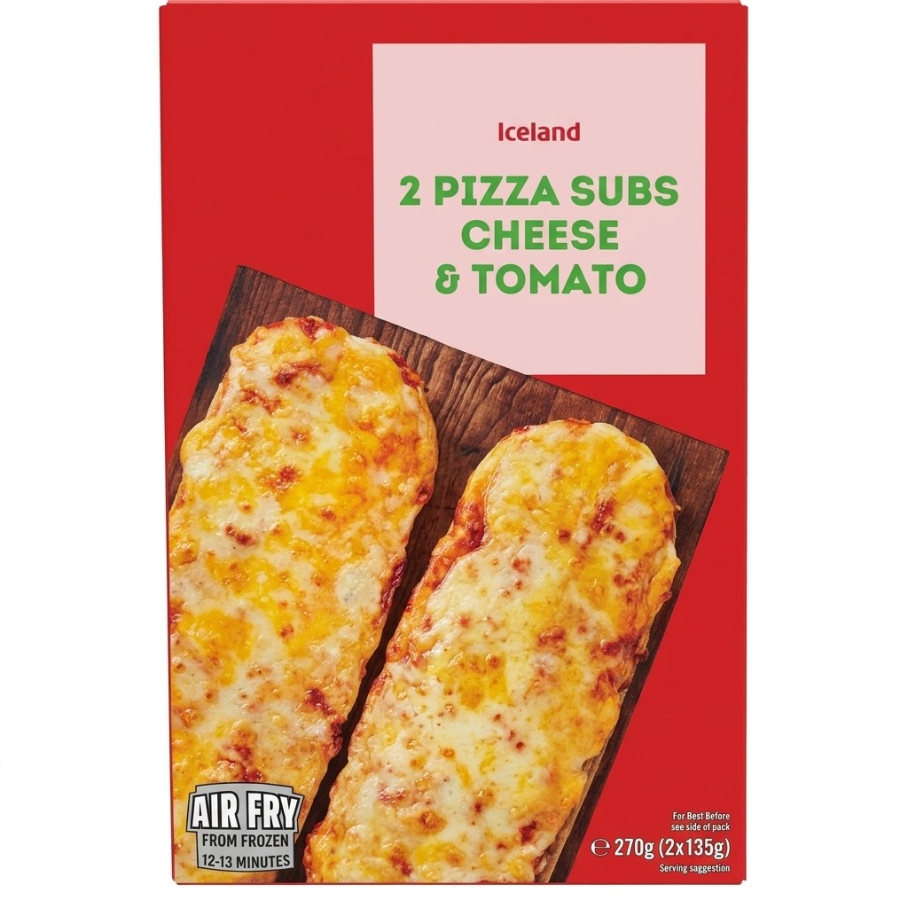 Iceland 2 Pizza Subs Cheese & Tomato 270g