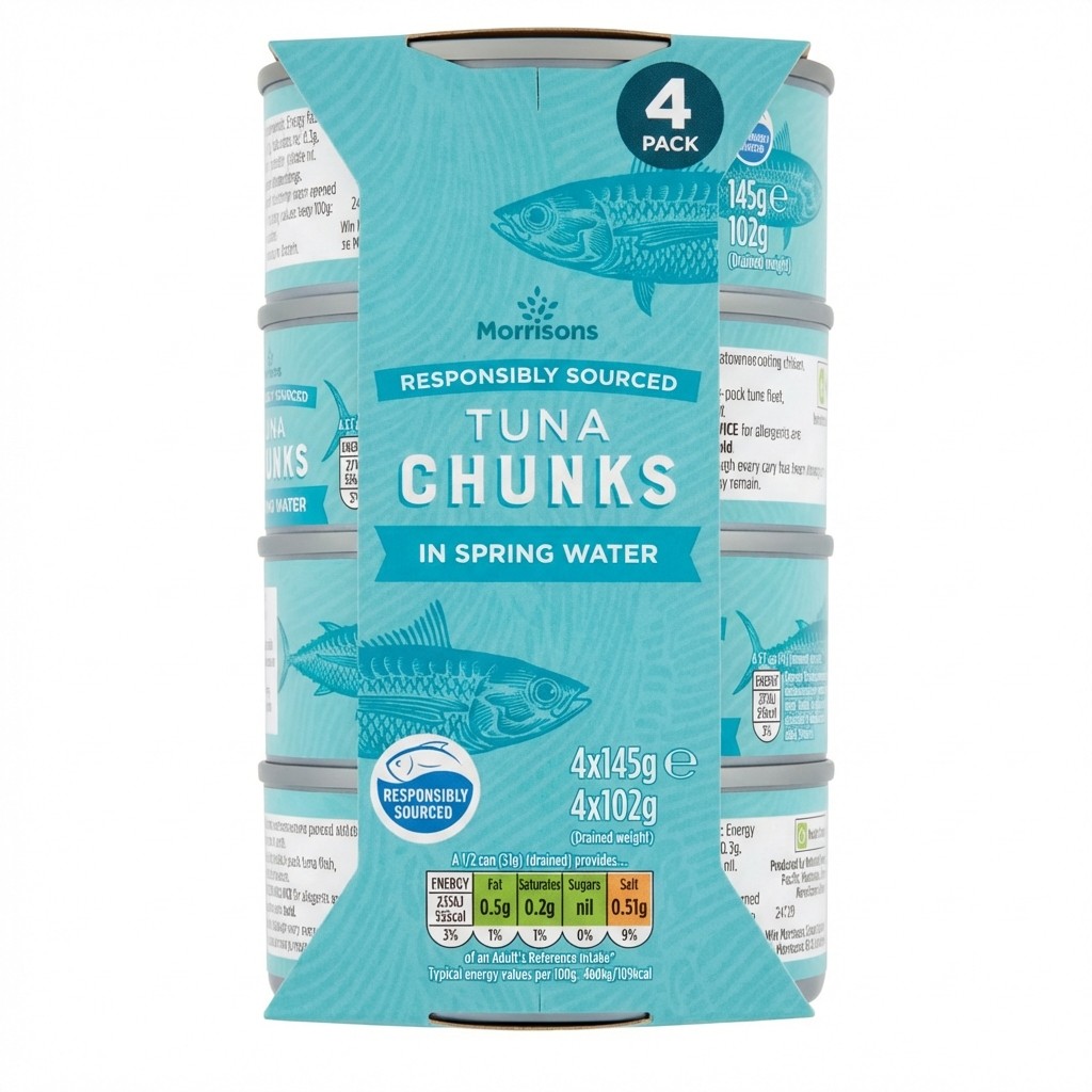 Morrisons Tuna Chunks in Spring Water 4x145g