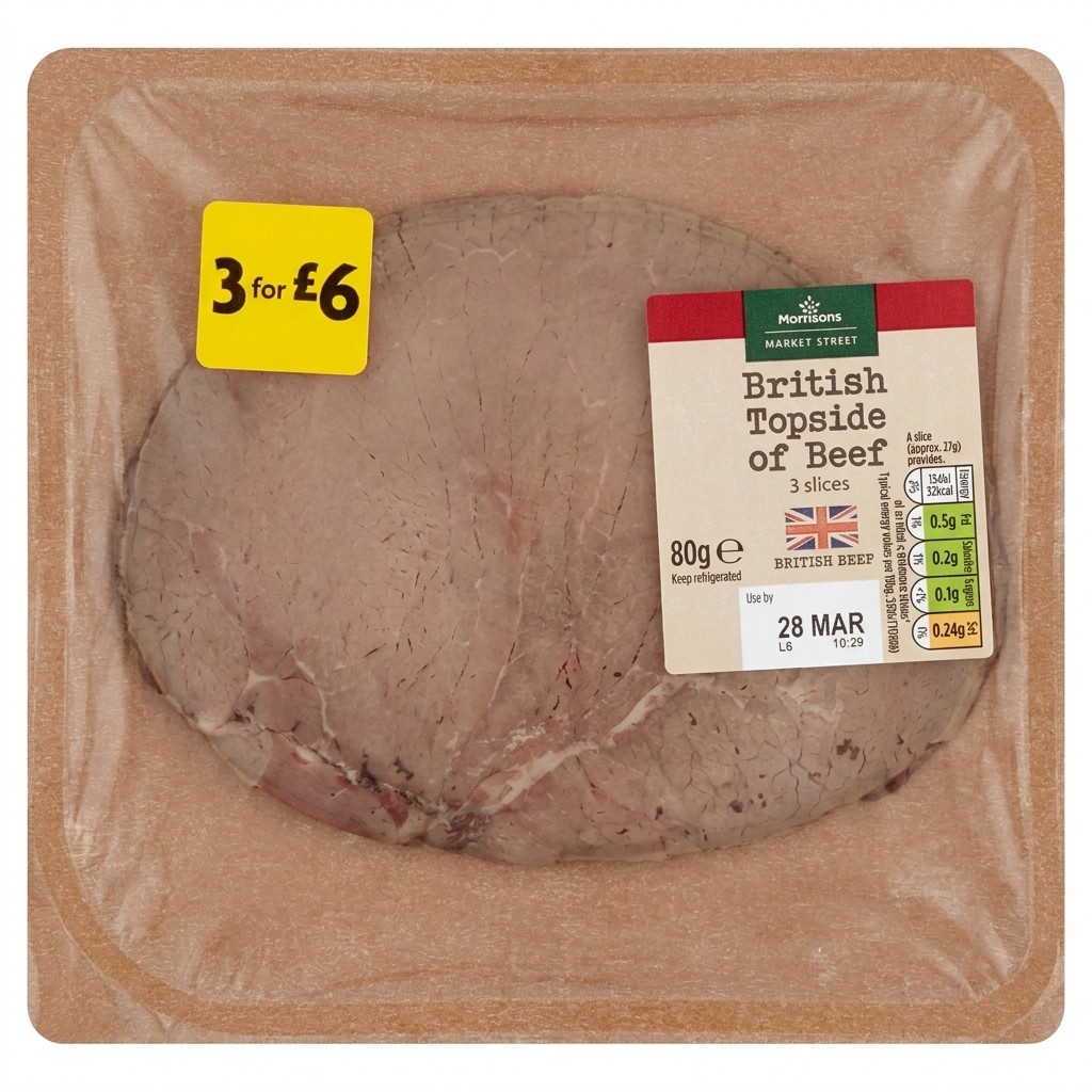 Morrisons British Topside of Beef 80g