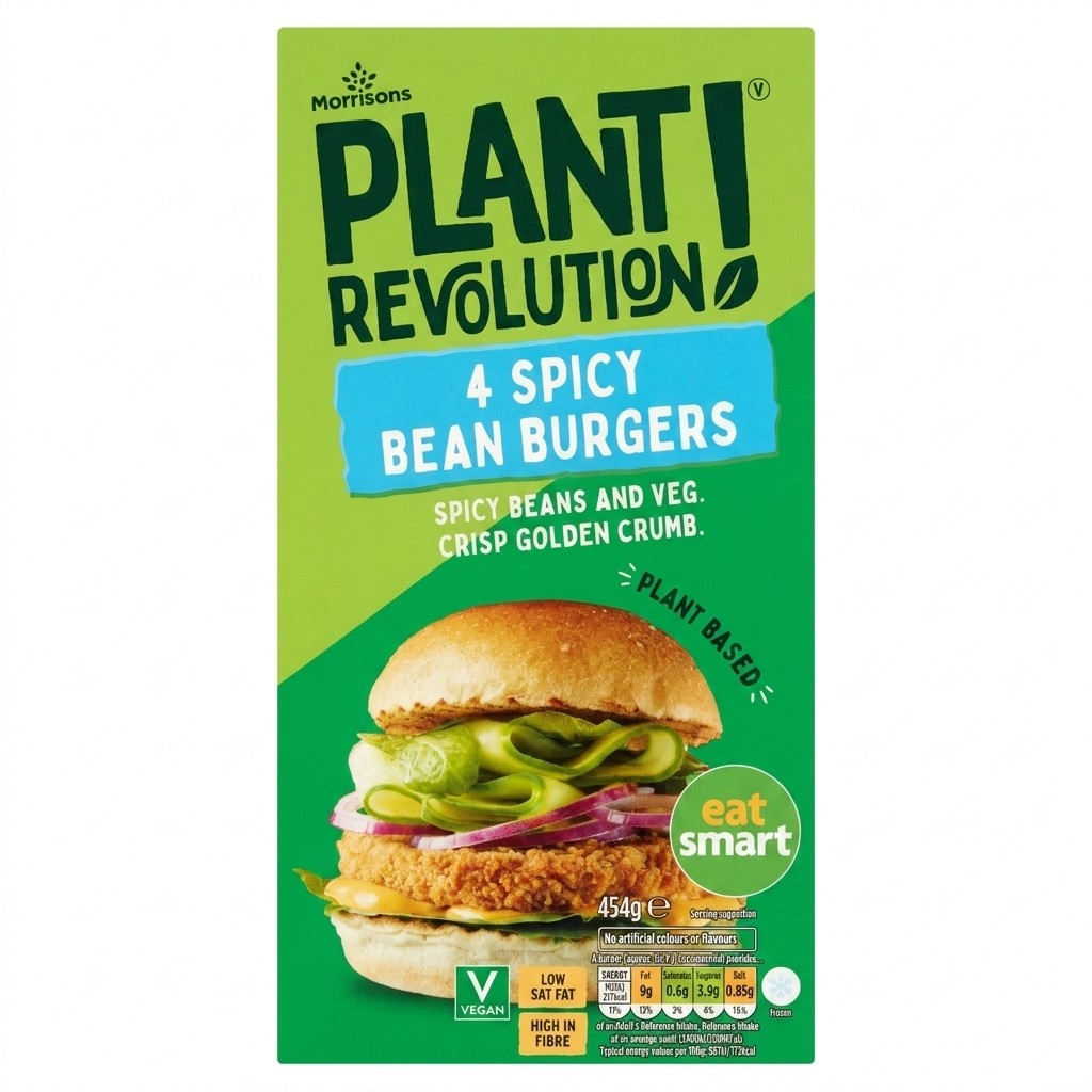 Morrisons Plant Revolution 4 Spicy Bean Burgers 454g
