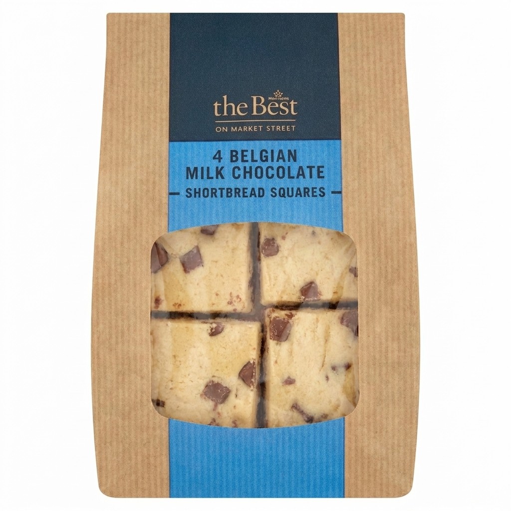 Morrisons The Best Belgian Milk Chocolate Shortbread Squares 4 Pack