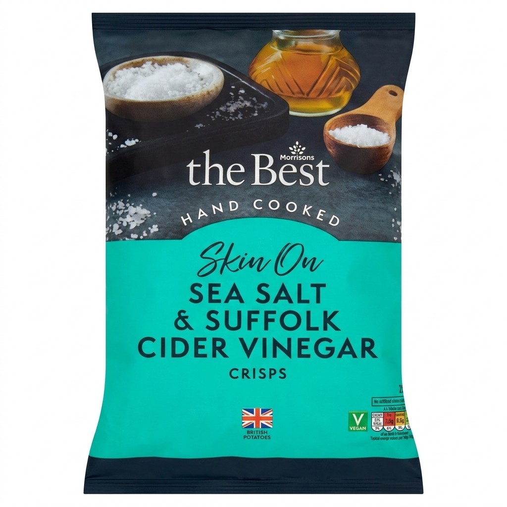 Morrisons The Best Sea Salt & Suffolk Cider Vinegar Crisps 125g