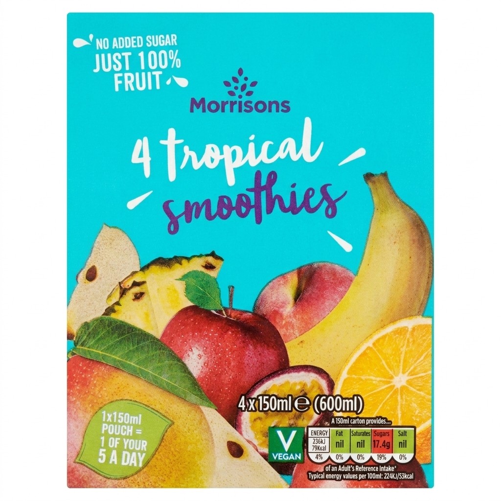Morrisons 4 Tropical Smoothies 600ml
