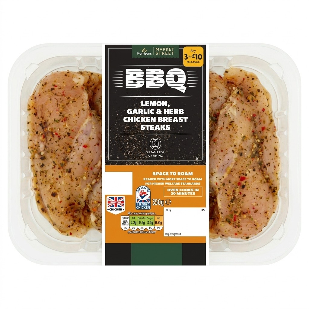 Morrisons Lemon, Garlic & Herb Chicken Breast Steaks 350g