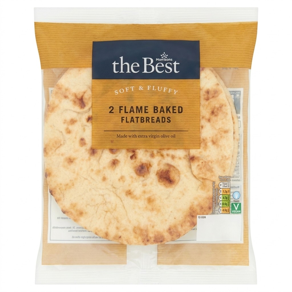 Morrisons The Best 2 Flame Baked Flatbreads