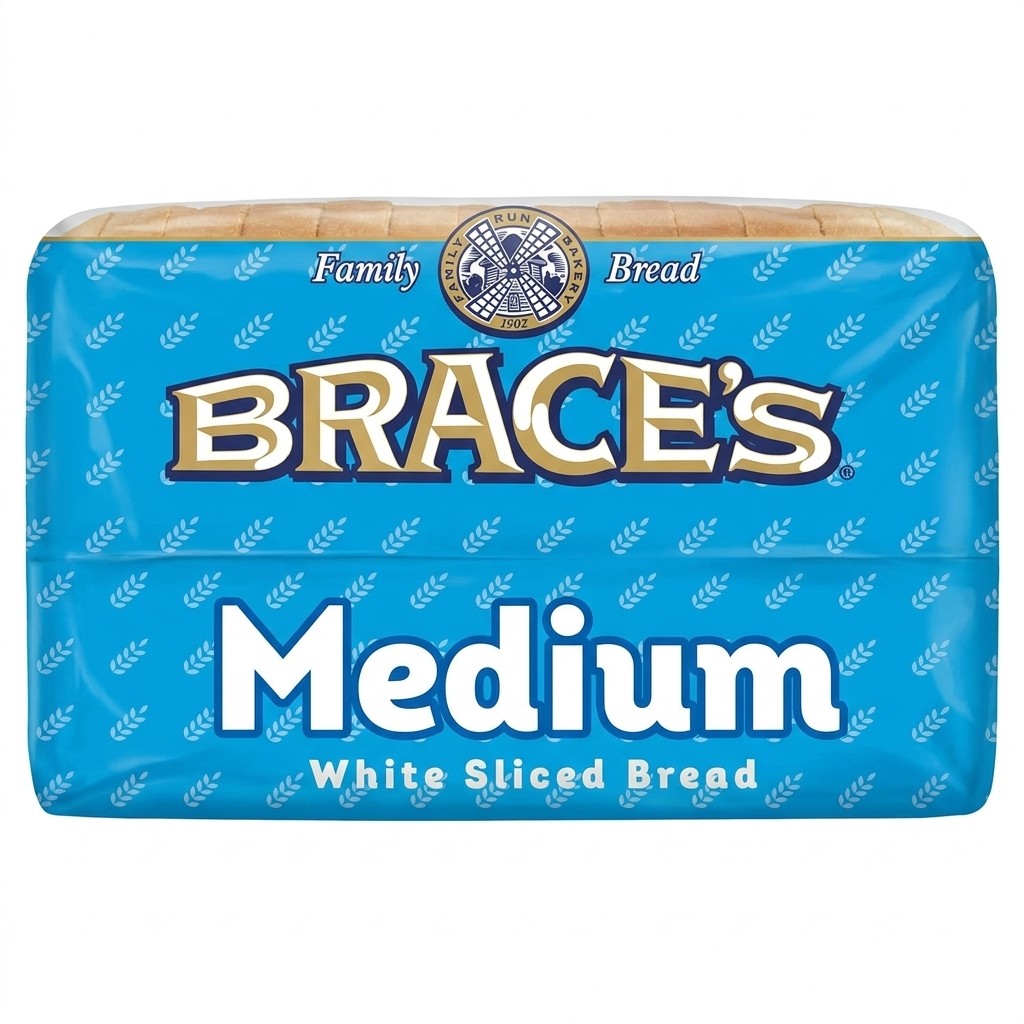 Brace's Medium White Sliced Bread 800g
