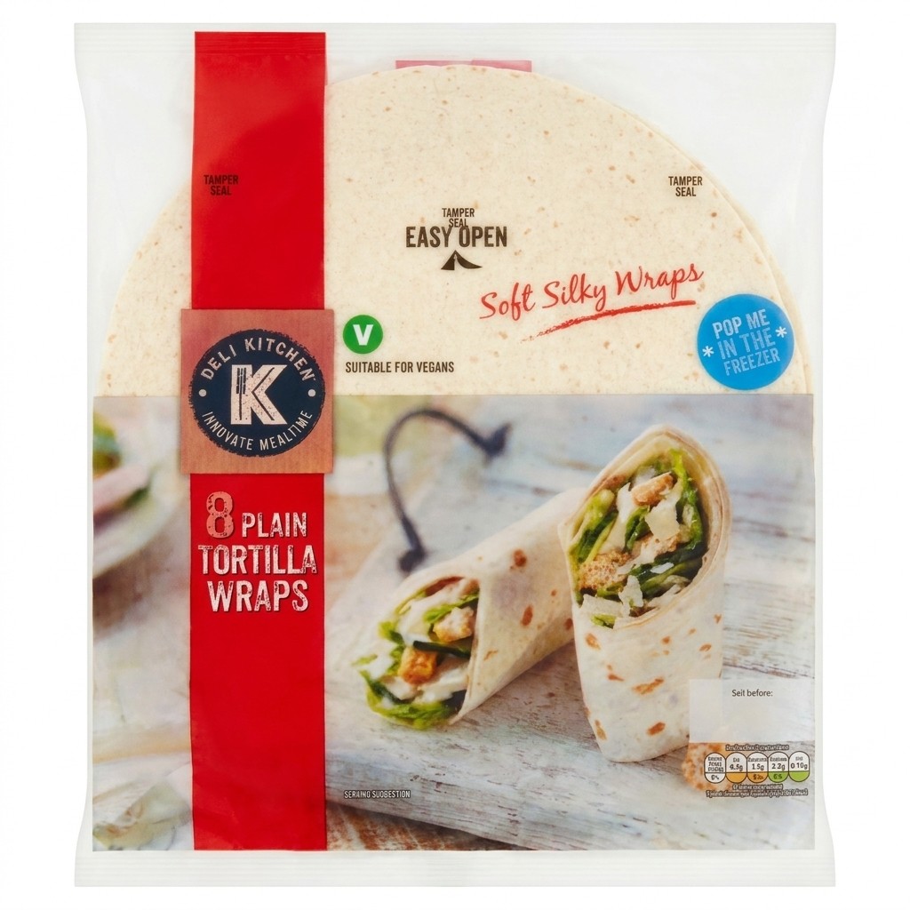 Deli Kitchen Plain Wraps 496g