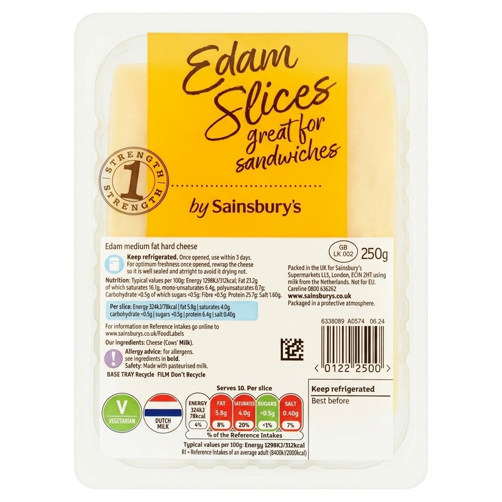 Sainsbury's Edam Slices 250g