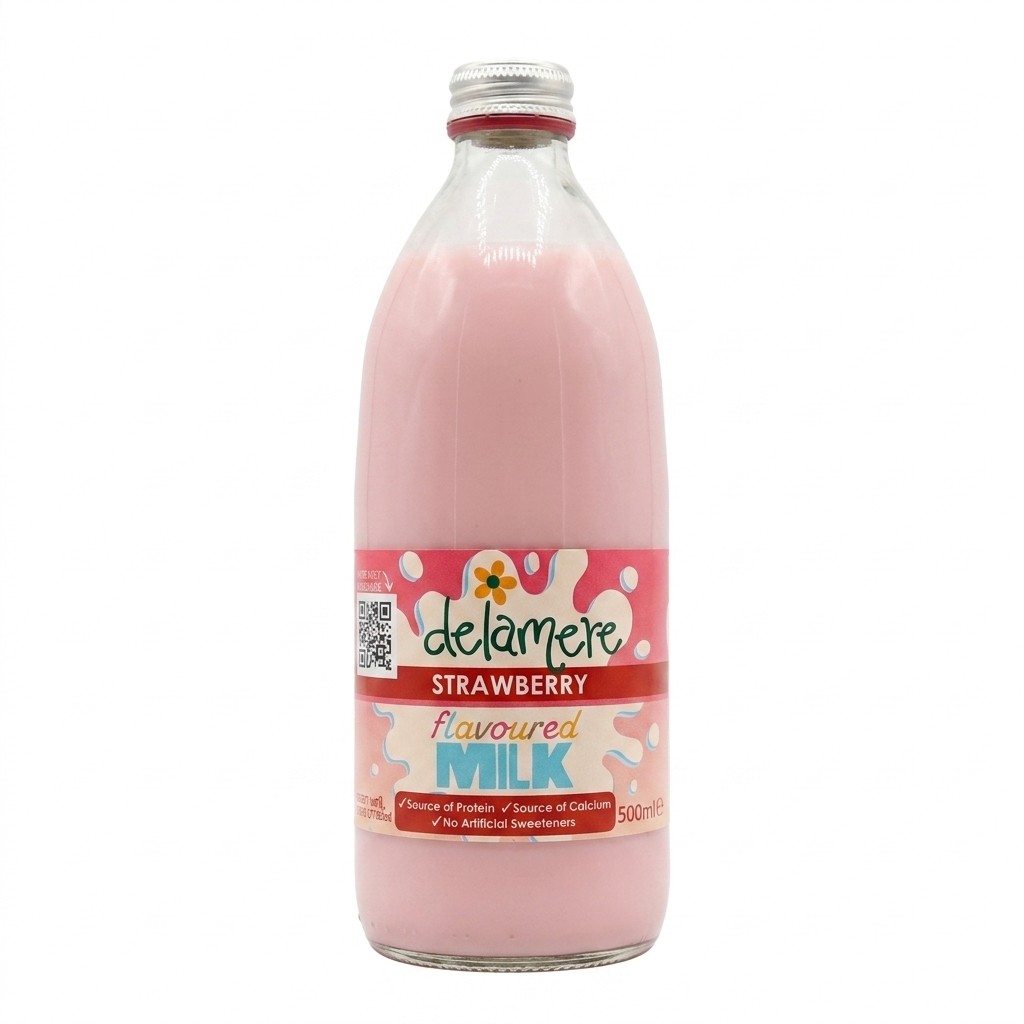 Delamere Strawberry Flavoured Milk 500ml