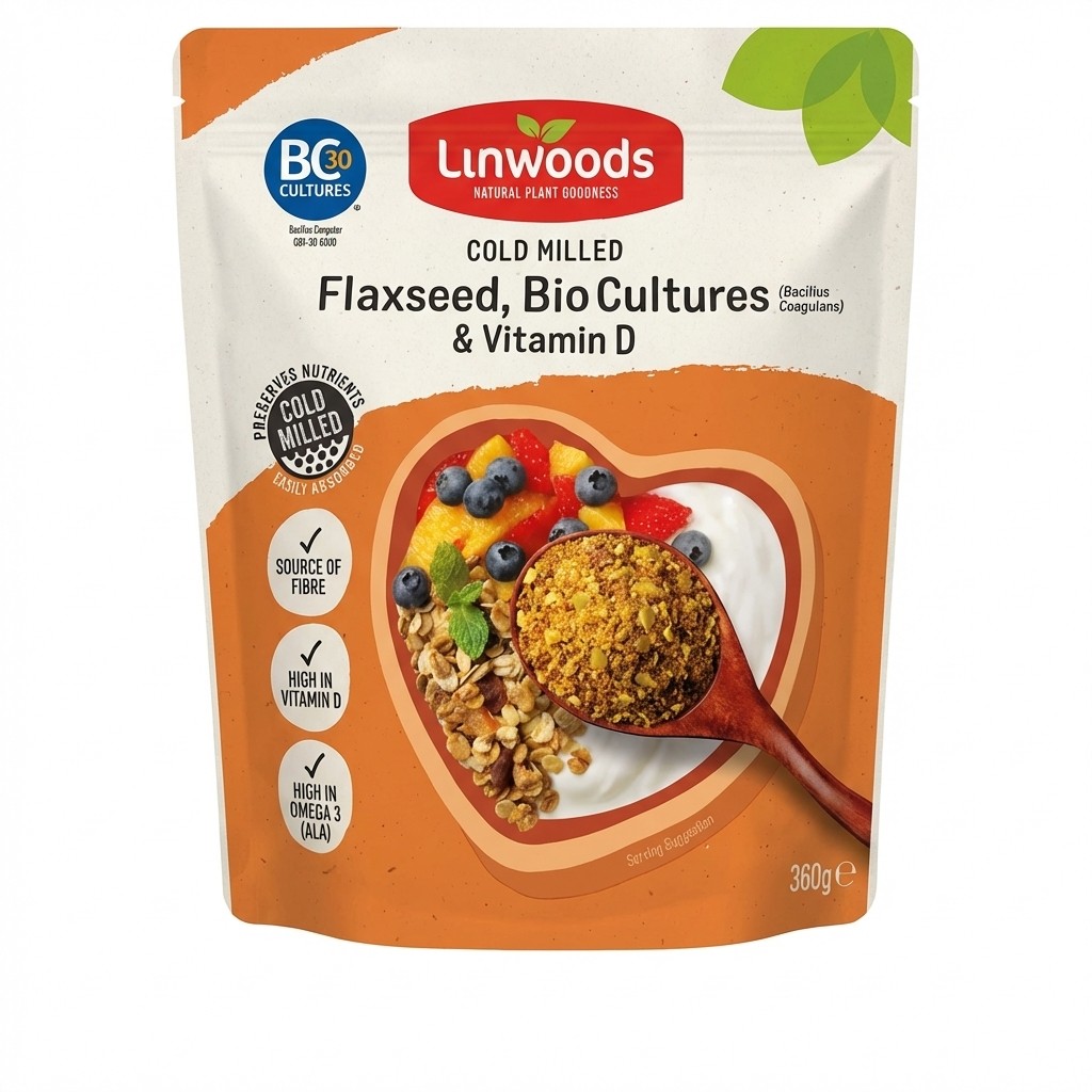 Linwoods Cold Milled Flaxseed, Bio Cultures & Vitamin D 360g
