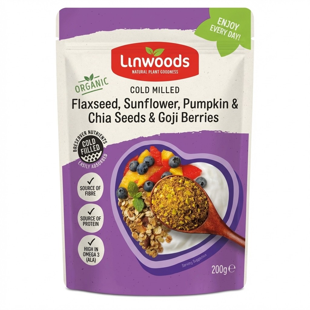 Linwoods Organic Cold Milled Flaxseed, Sunflower, Pumpkin & Chia Seeds & Goji Berries 200g