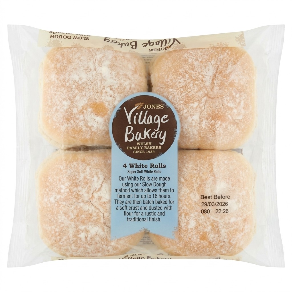 Jones Village Bakery 4 White Rolls