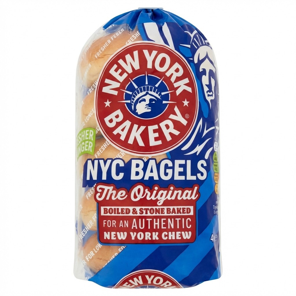 New York Bakery Co. 5 Plain Bagels 425g