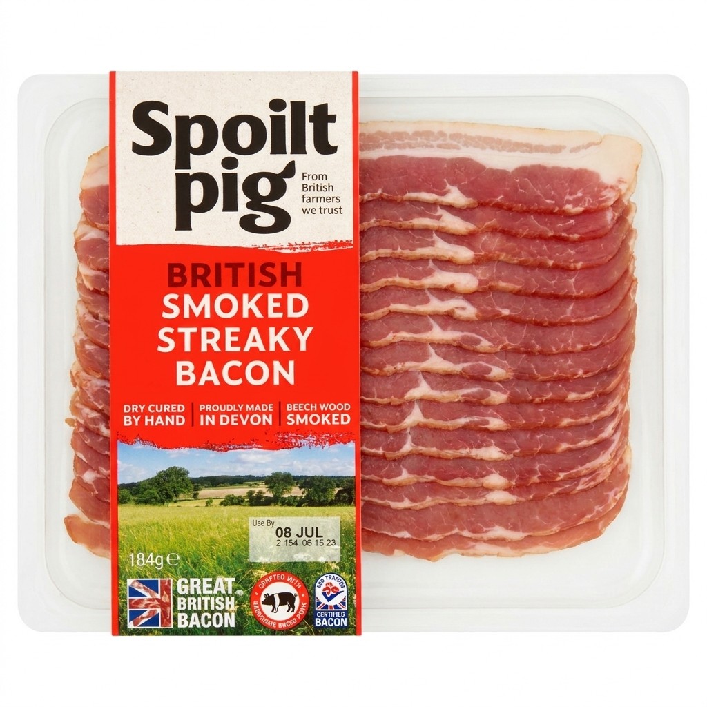 Spoilt Pig British Smoked Streaky Bacon 184g