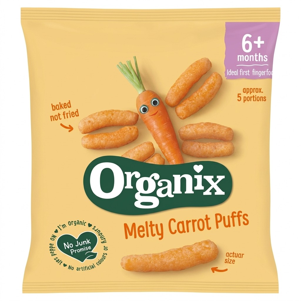 Organix Melty Carrot Puffs 18g