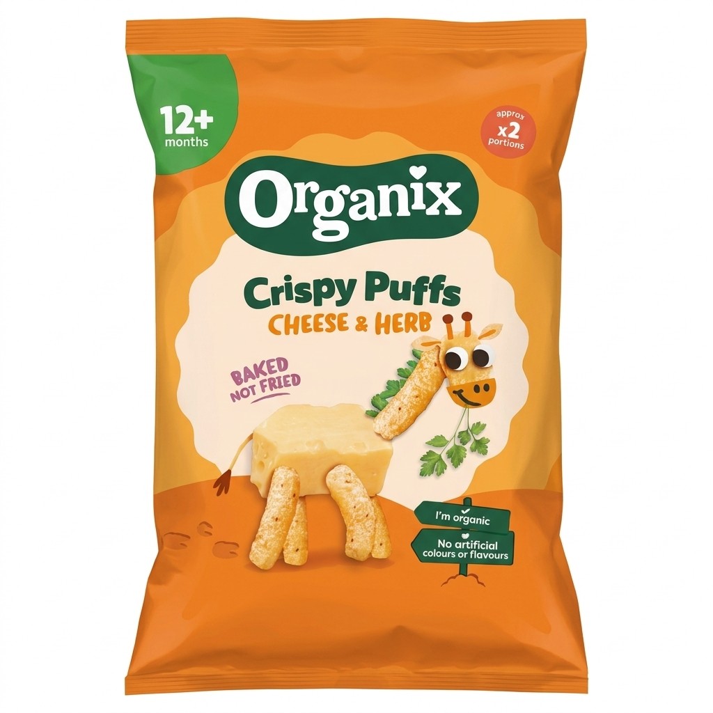 Organix Crispy Puffs Cheese & Herb 15g