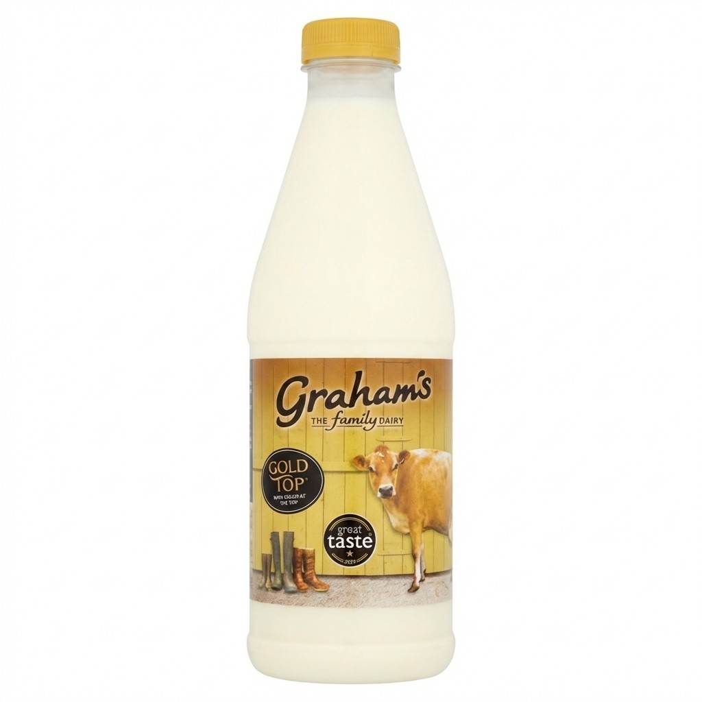 Graham's Gold Top Jersey Full Cream Milk 1l