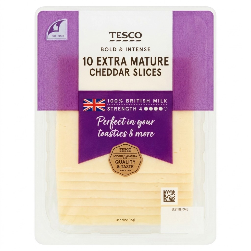 Tesco Extra Mature Cheddar Slices 250g