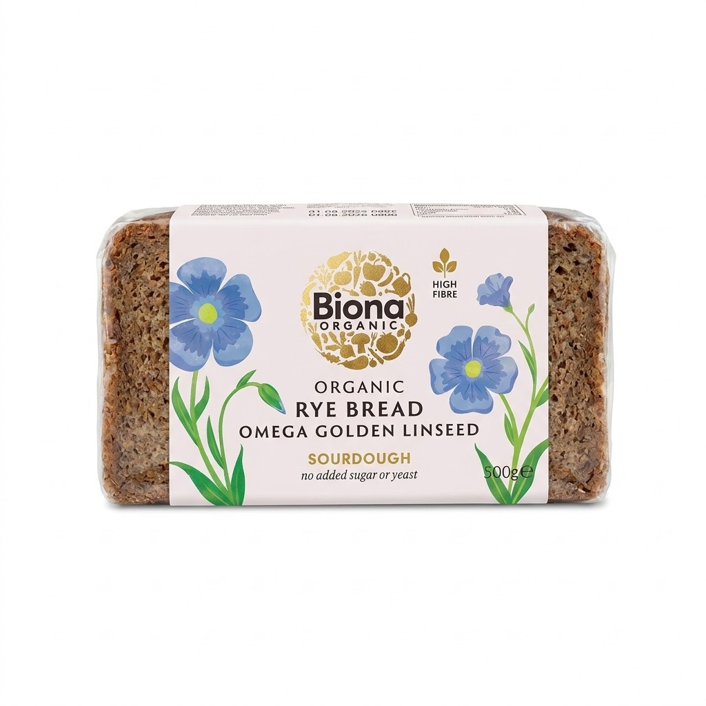 Biona Organic Rye Bread Omega Golden Linseed 500g