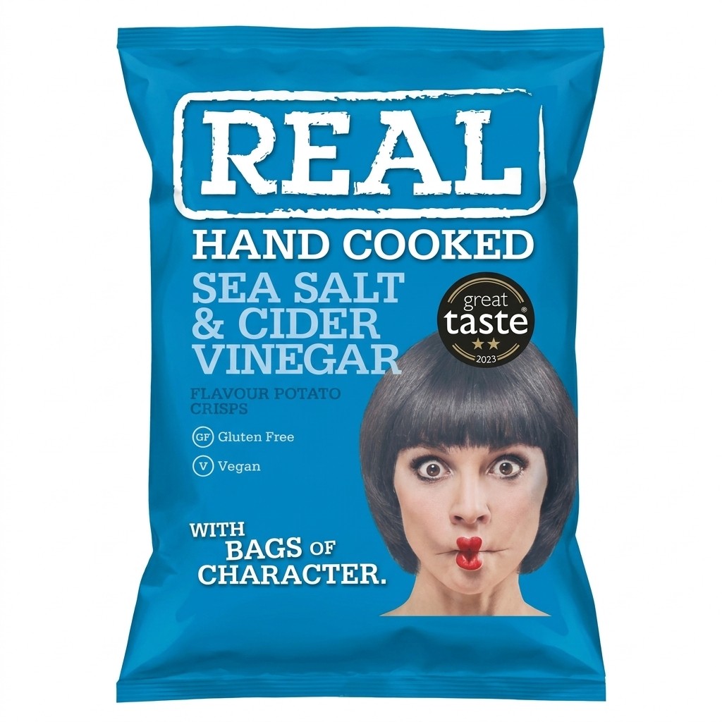 REAL Hand Cooked Sea Salt & Cider Vinegar Crisps 35g