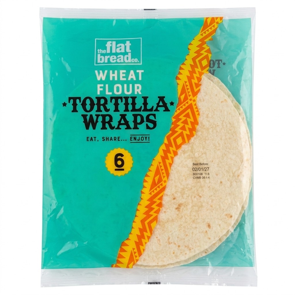 The Flatbread Co. Wheat Flour Tortilla Wraps 370g