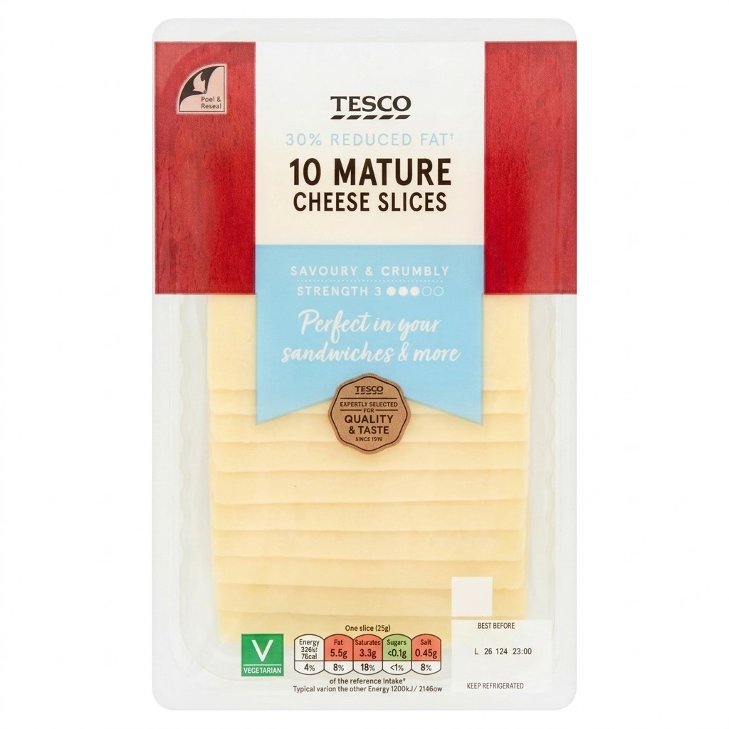 Tesco 10 Mature Cheese Slices 250g