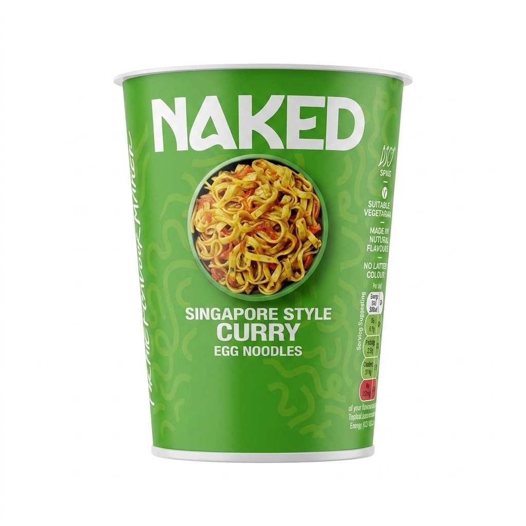 Naked Singapore Style Curry Egg Noodles 78g