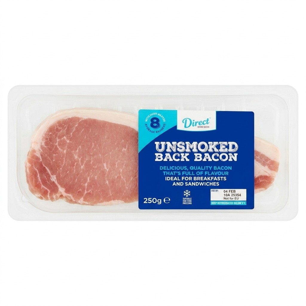 Direct Unsmoked Back Bacon 250g
