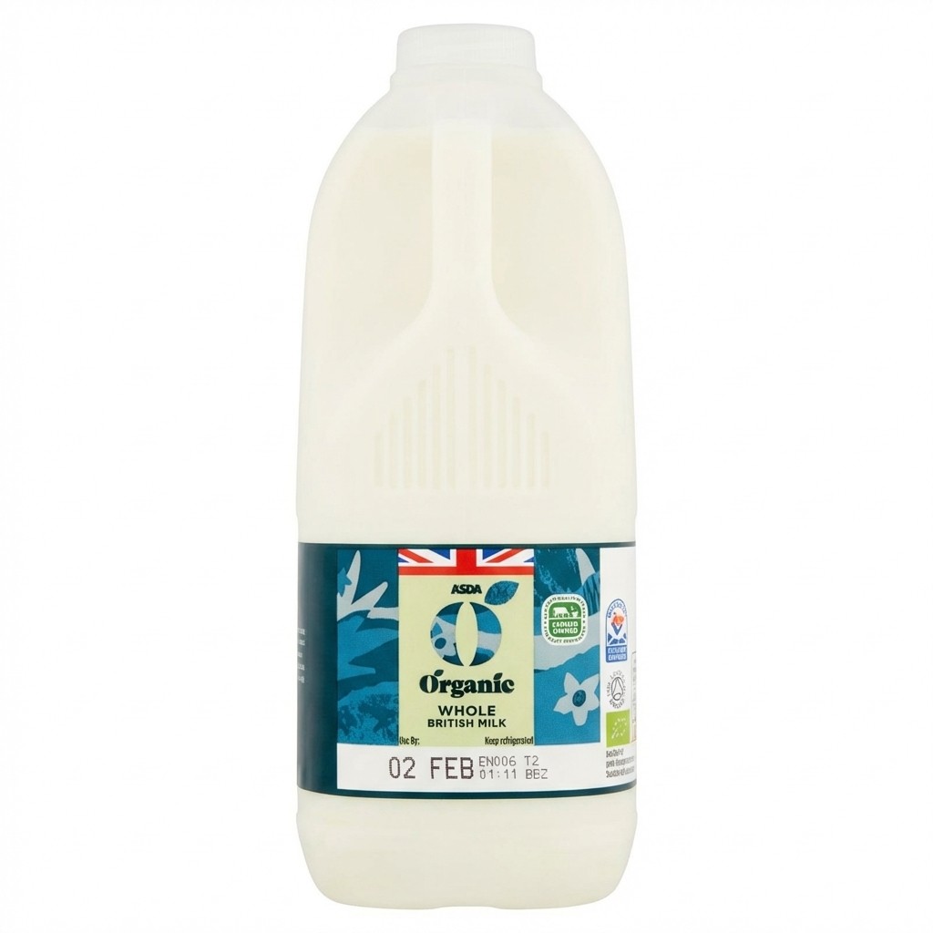 ASDA Organic Whole British Milk 2272ml