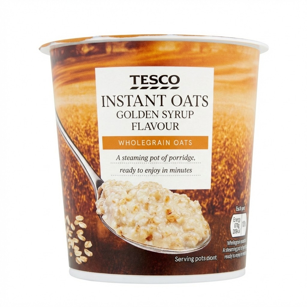 Tesco Instant Oats Golden Syrup Flavour 55g