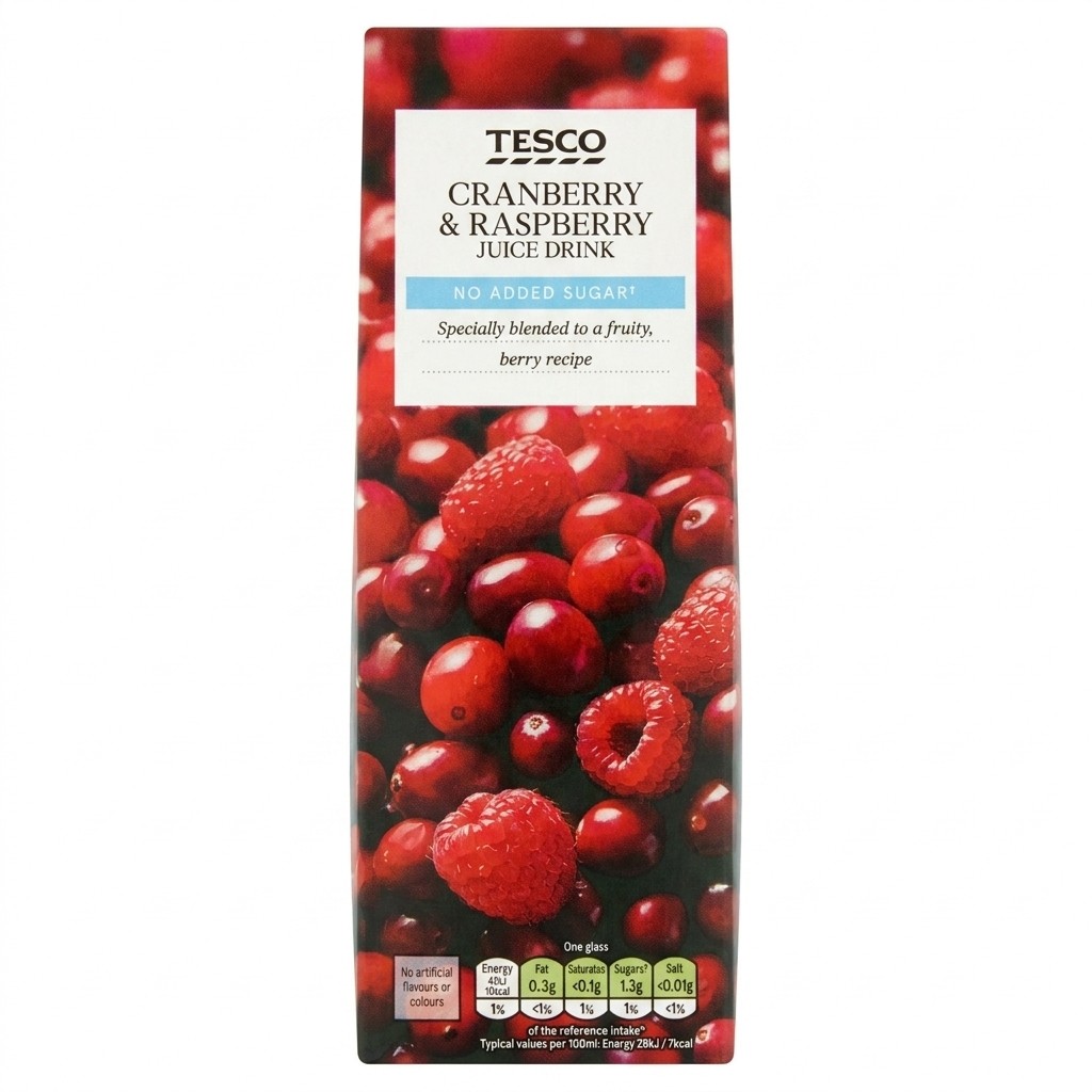 Tesco Cranberry & Raspberry Juice Drink 1l