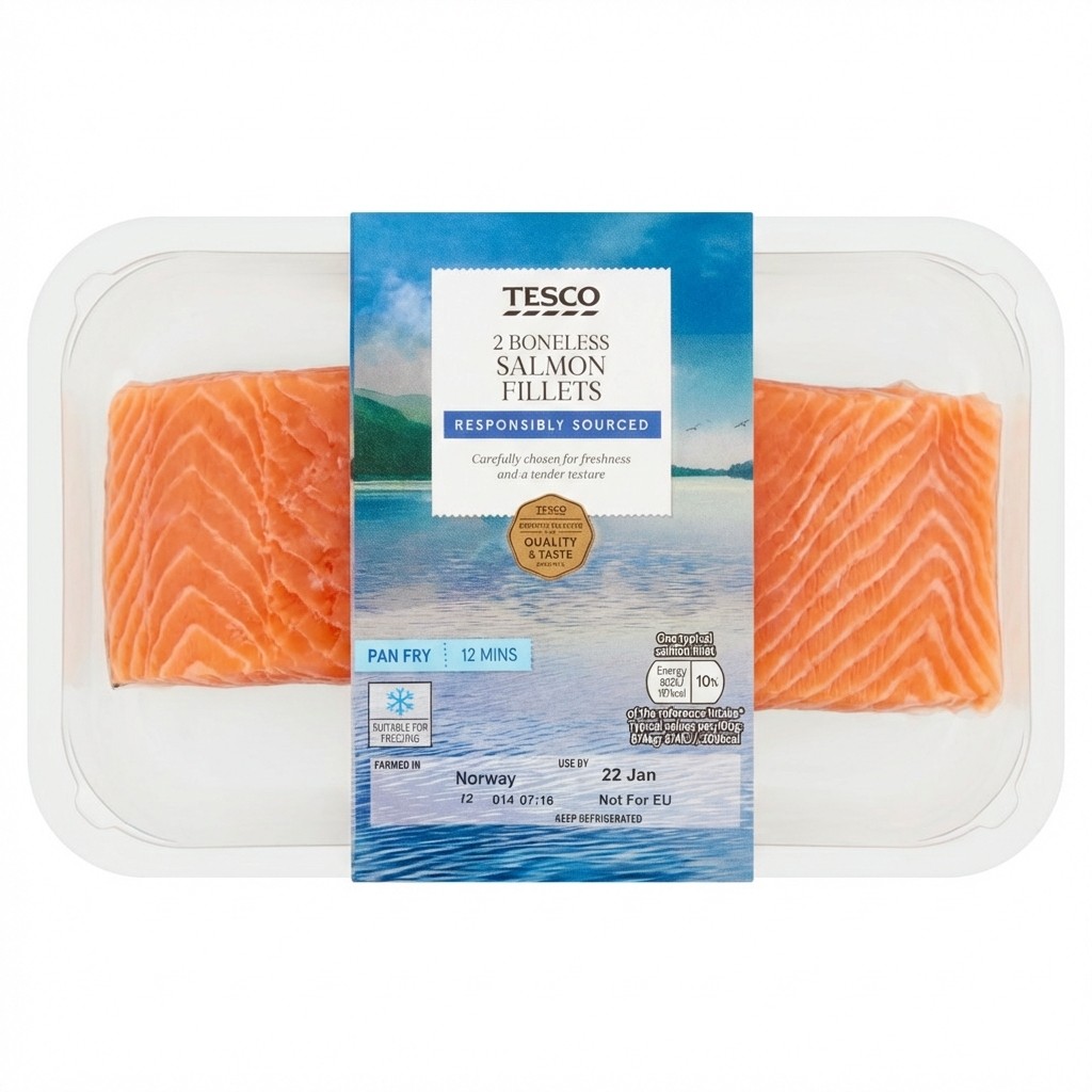 Tesco 2 Boneless Salmon Fillets 260g