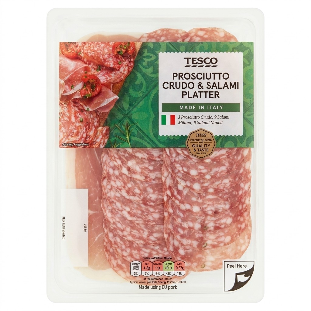 Tesco Prosciutto Crudo & Salami Platter 120g