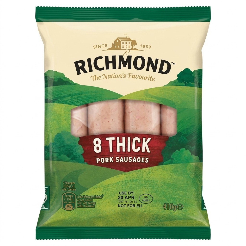 Richmond 8 Thick Pork Sausages 410g