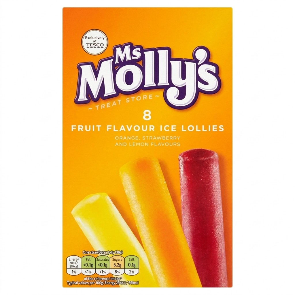 Ms Molly's Fruit Flavour Ice Lollies 8pcs