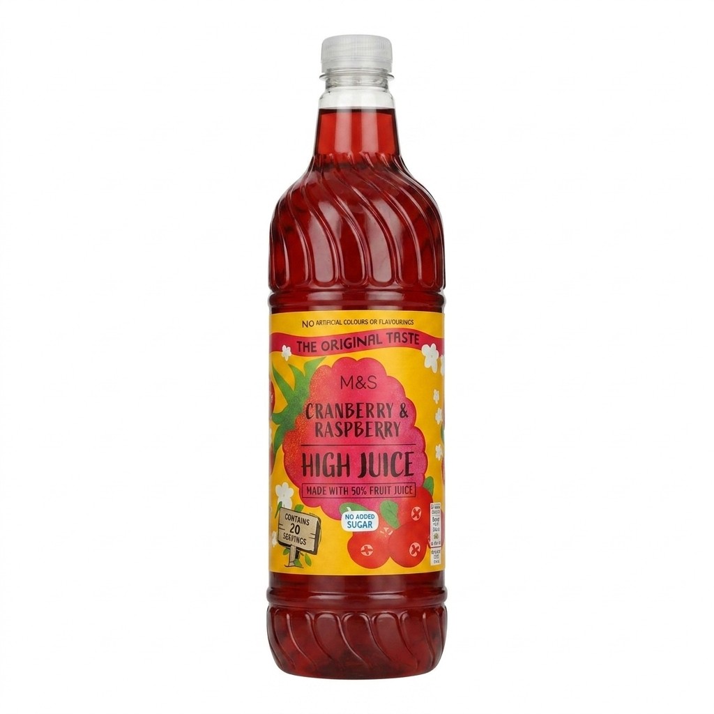 M&S Cranberry & Raspberry High Juice 1L