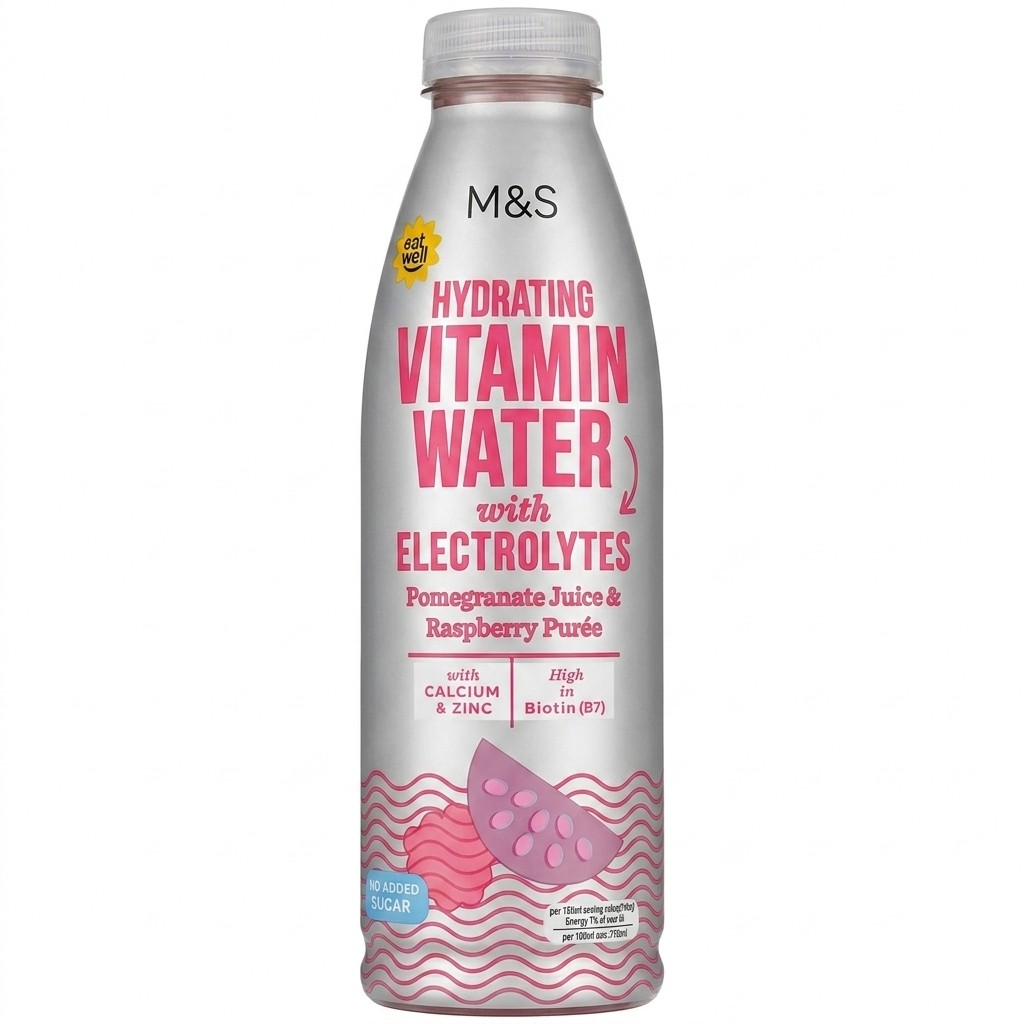 M&S Hydrating Vitamin Water Pomegranate & Raspberry 750ml