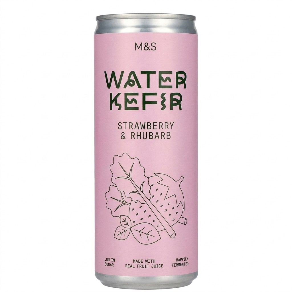 M&S Water Kefir Strawberry & Rhubarb 250ml