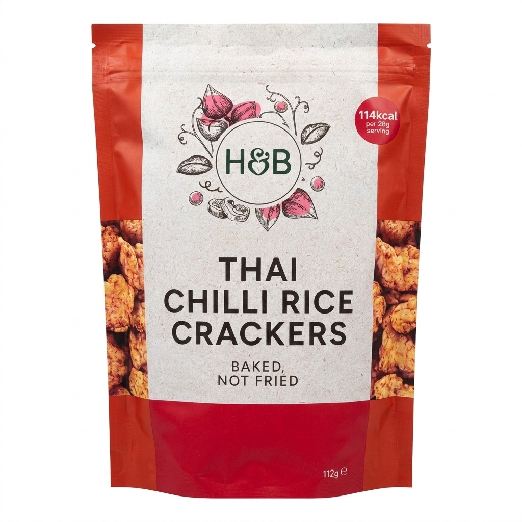 H&B Thai Chilli Rice Crackers 112g