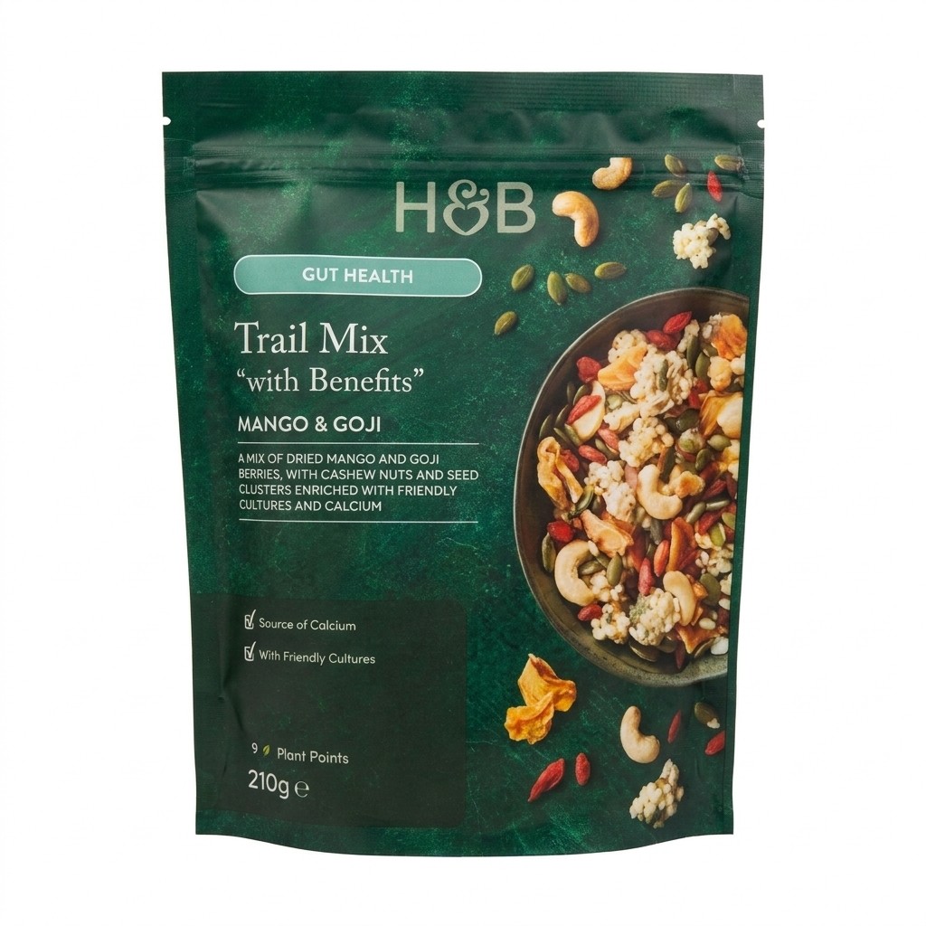 H&B Trail Mix with Benefits Mango & Goji 210g