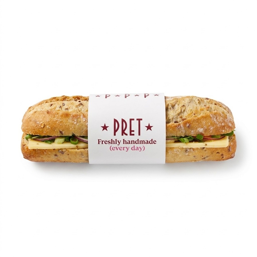 Pret Posh Cheddar & Pickle Baguette