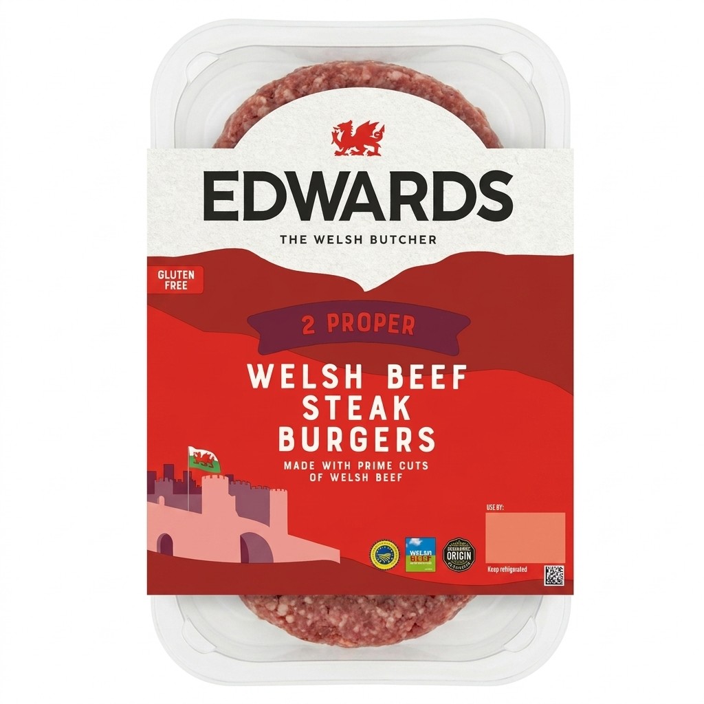 Edwards Welsh Beef Steak Burgers 320g