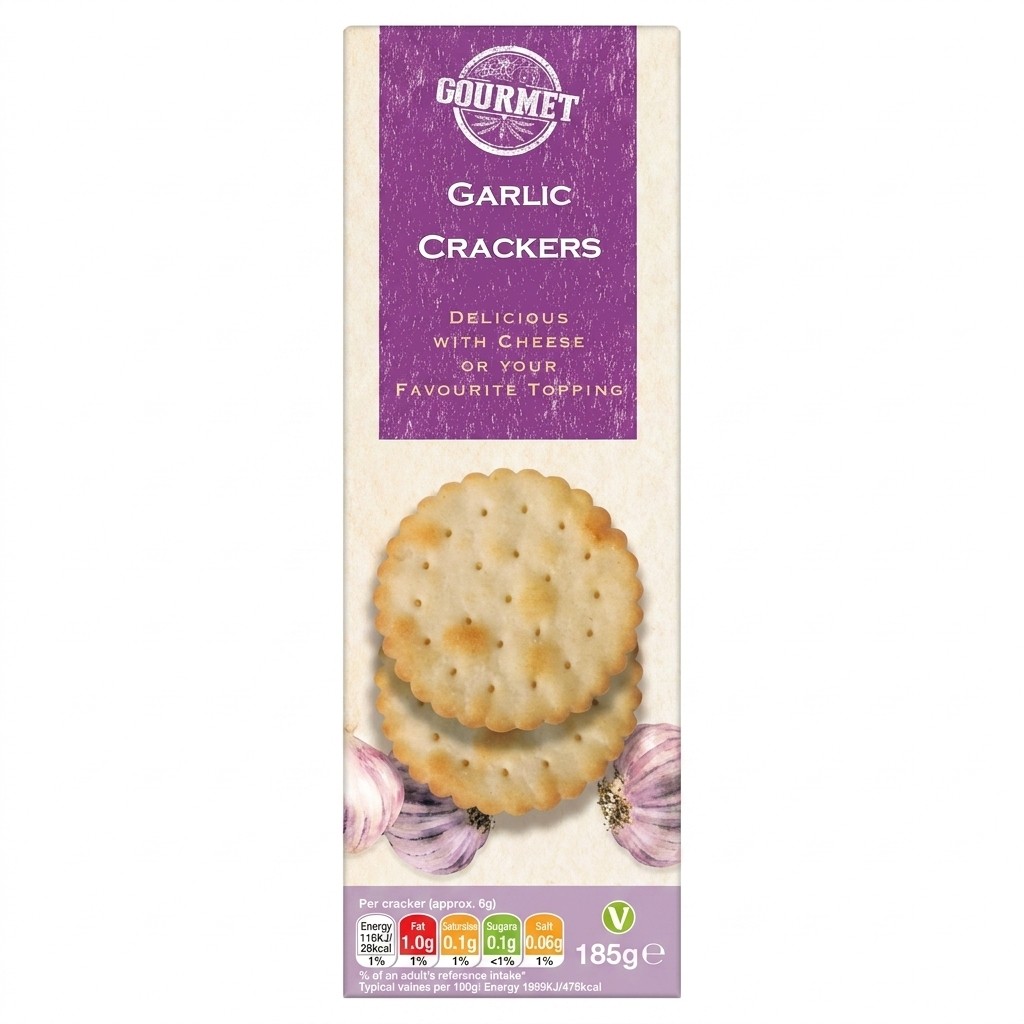 Gourmet Garlic Crackers 185g